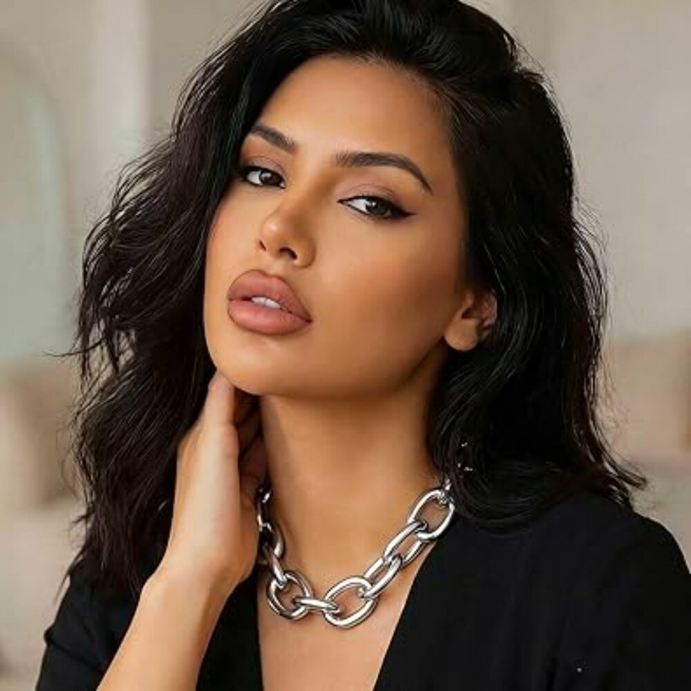 Chunky Boho Choker Necklace Gold Cuban Link Necklaces Chain Fashion Jewelry